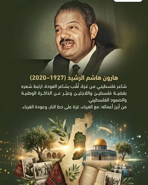 🇵🇸 هارون هاشم الرشيد.. شاعر العودة وصوت فلسطين